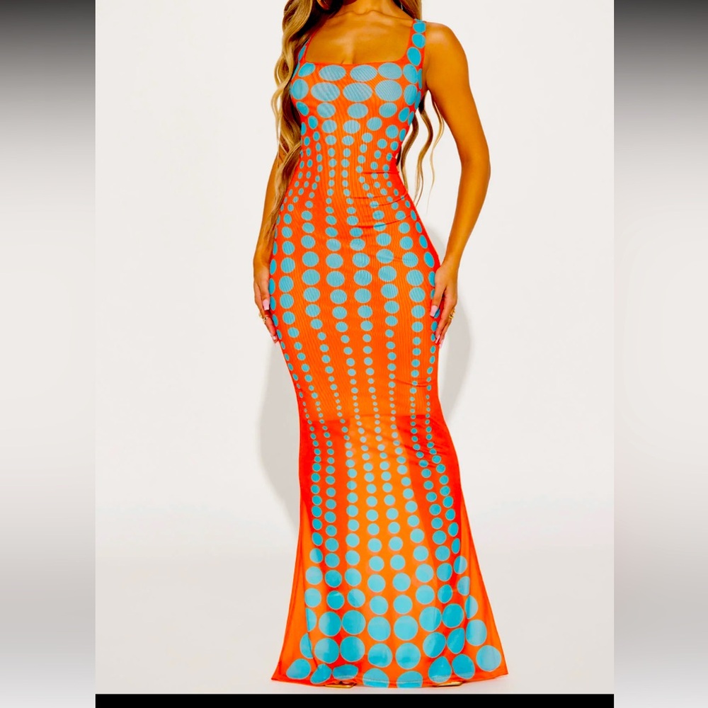 Orange sheer maxi dress!!!!